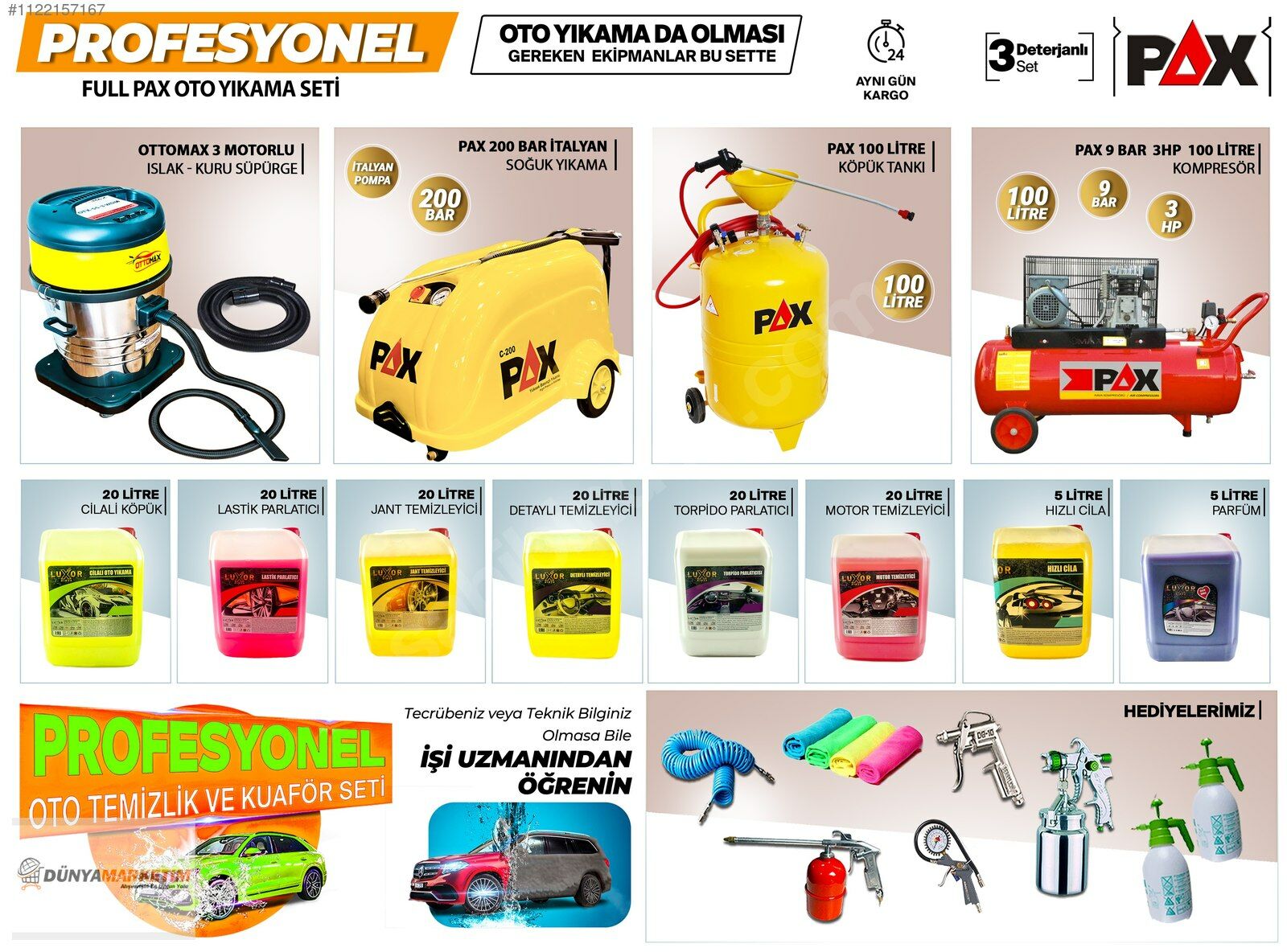 Pax Oto Yıkama Seti Deterjanlı Oto Yıkama Set 3