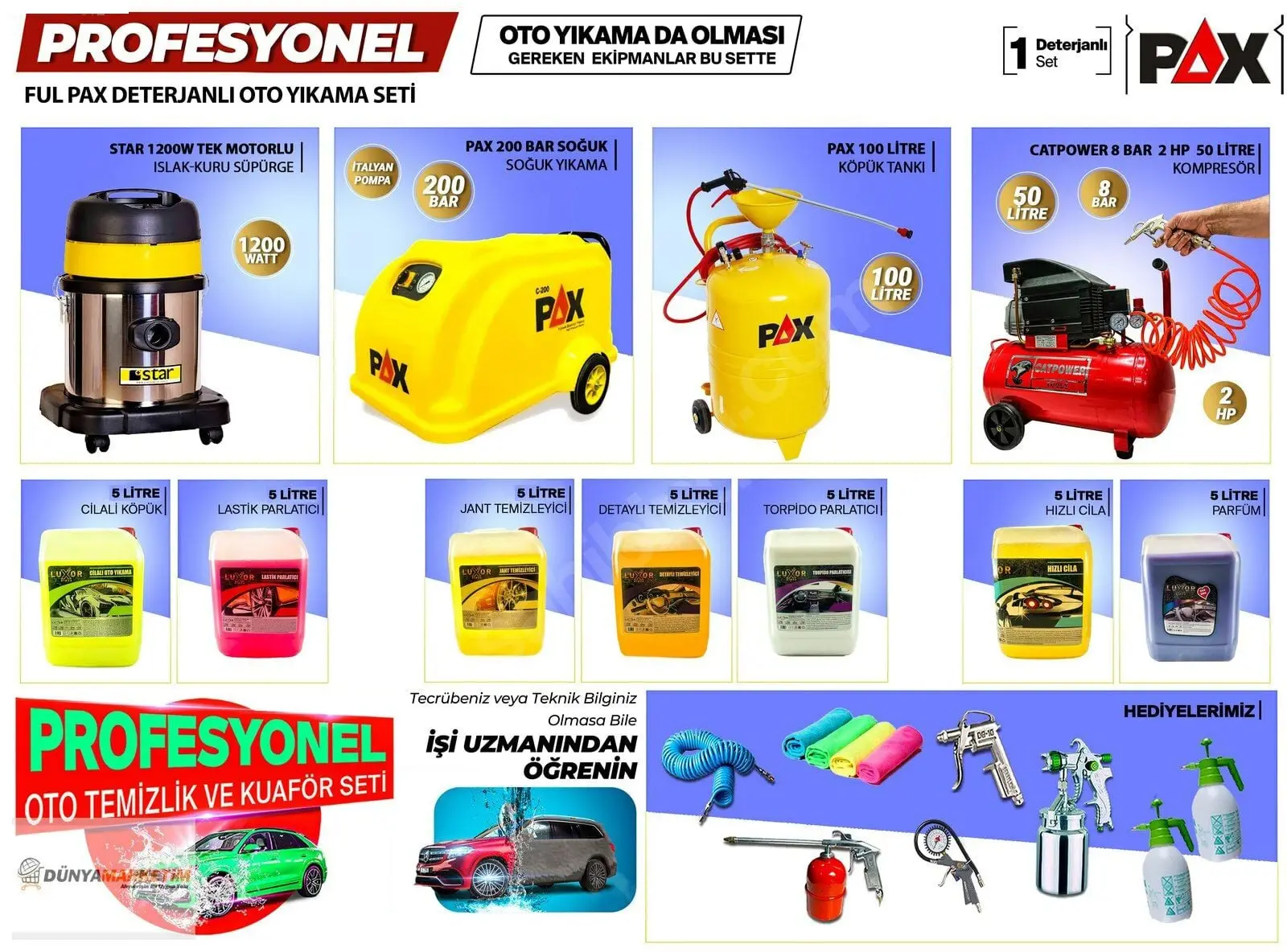 Pax Oto Yıkama Seti Deterjanlı Oto Yıkama Set 1