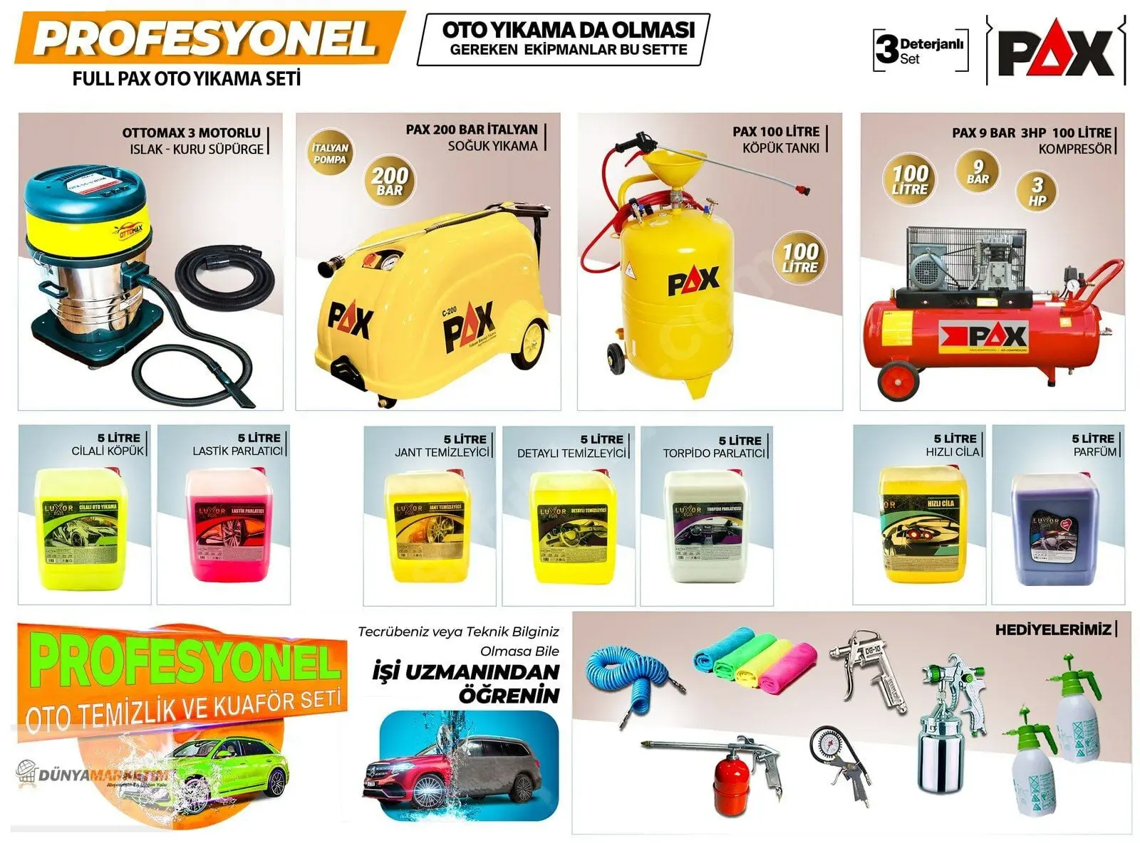 Pax Oto Yıkama Seti Deterjanlı Oto Yıkama Set 3