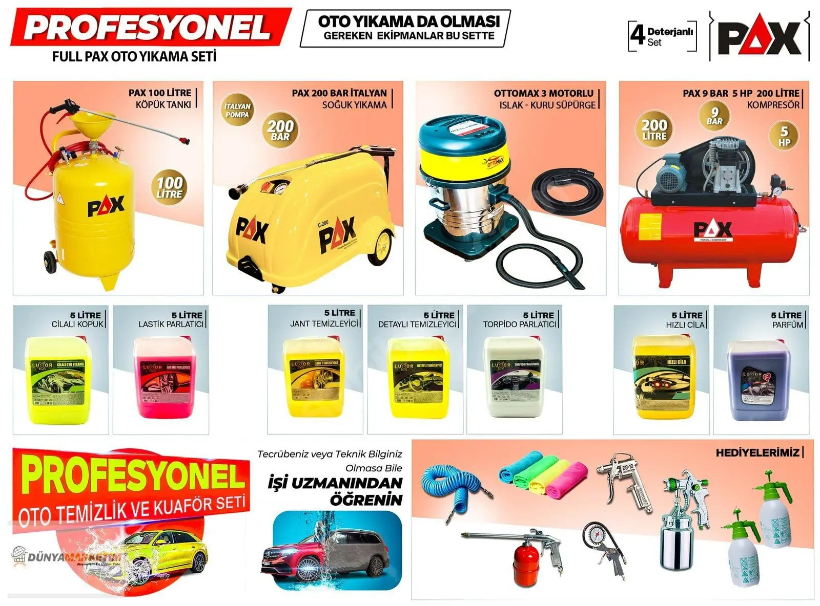 Pax Oto Yıkama Seti Deterjanlı Oto Yıkama Set 4