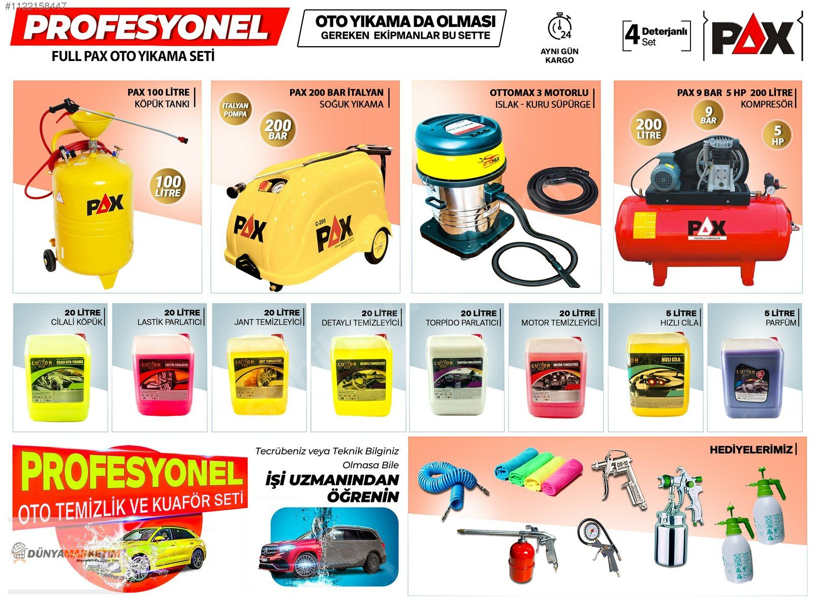 Pax Oto Yıkama Seti Deterjanlı Oto Yıkama Set 4