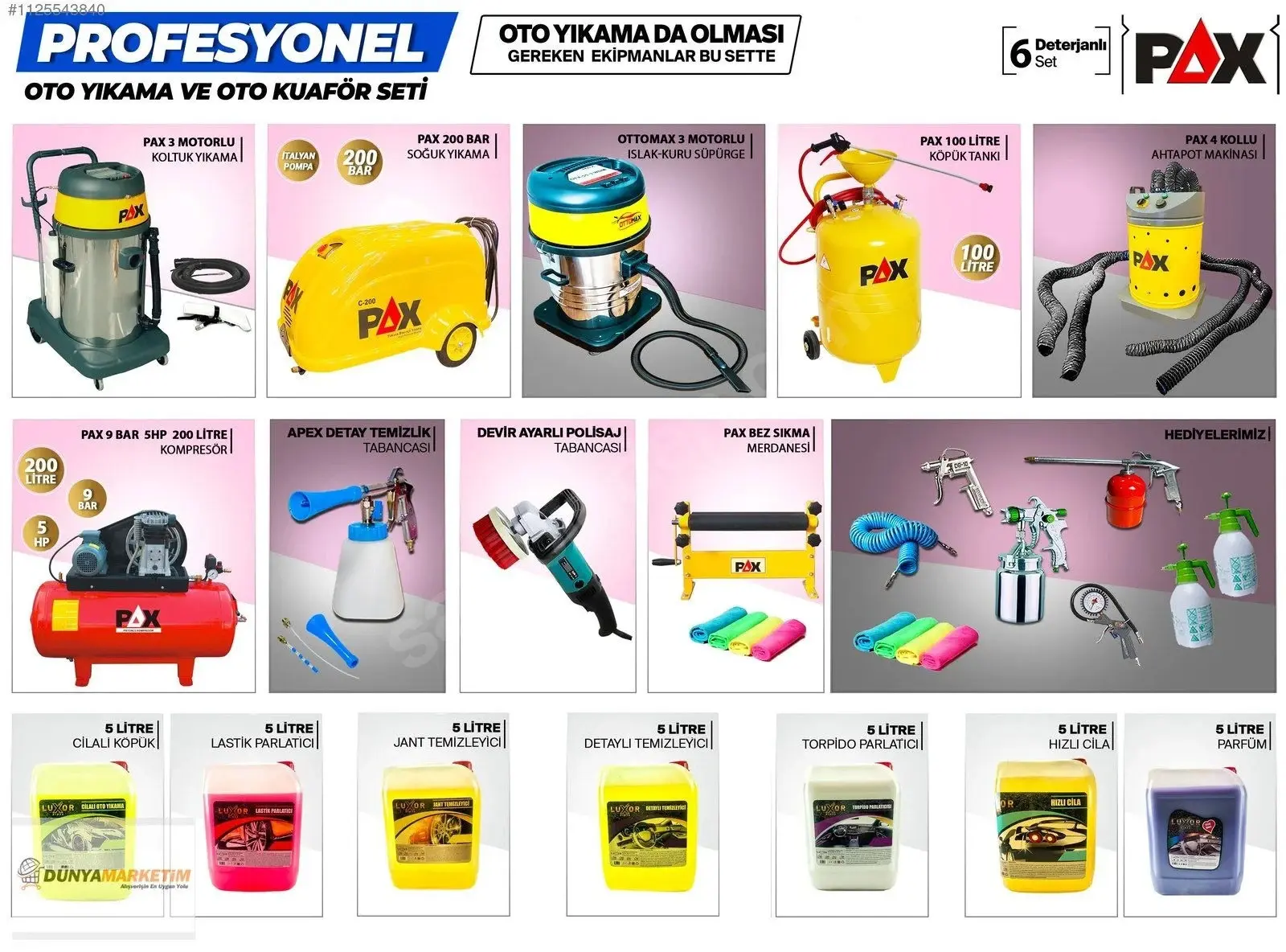 Pax Oto Yıkama Seti Deterjanlı Oto Yıkama Full Set