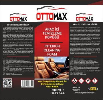 Ottomax Pro Su Sıçratmayan Yumuşak Koltuk Fırçası Koltuk Tavan Temizleme İlacı