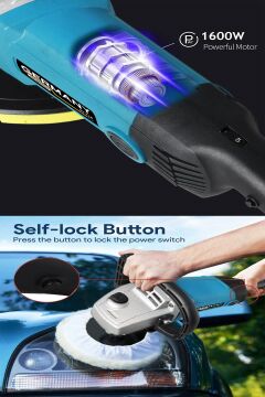 1600 watt polisaj makinesi seti 12 parça pasta cila seti 6 kademeli devir ayarı