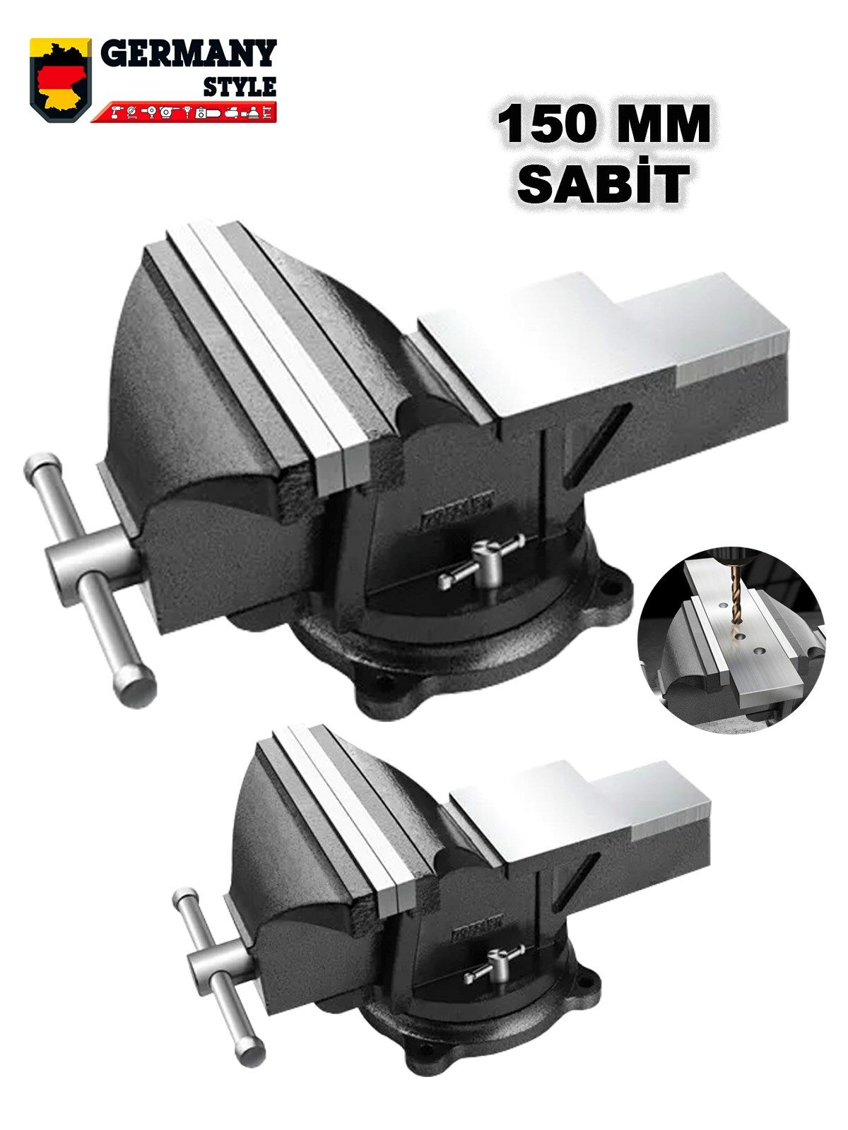 Germany Style ProXT 125mm 5'' Dövme Çelik Sabit Tezgah Masa Mengenesi