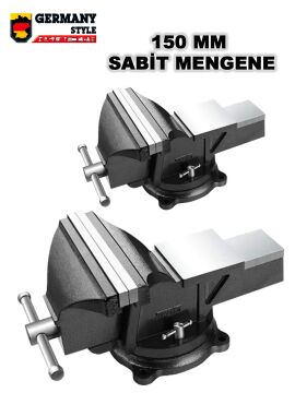 Germany Style Premium Black 150mm 6'' Dövme Çelik Sabit Tezgah Masa Mengenesi