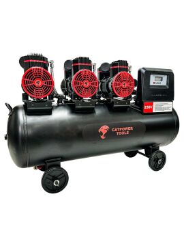 CatPower 100 Litre Sessiz Yağsız Hava Kompresörü 6 Hp 8 Bar 5 Parça Havalı Setli