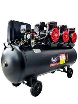 CatPower 100 Litre Sessiz Yağsız Hava Kompresörü 6 Hp 8 Bar 5 Parça Havalı Setli