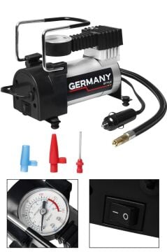 Germany Style 12 V Araba Oto Araç Lastik Şişirme Pompası 160 Psi Metal Gövde  Kompresör