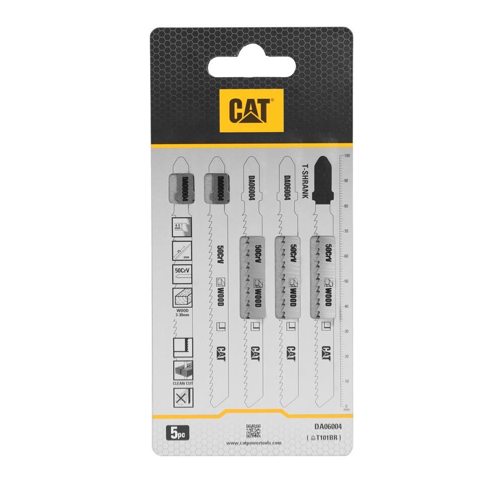 CAT DA06004 5 Parça Profesyonel Ahşap Ters Çapaksız Temiz Kesim Dekupaj Testere Bıçağı, Ucu