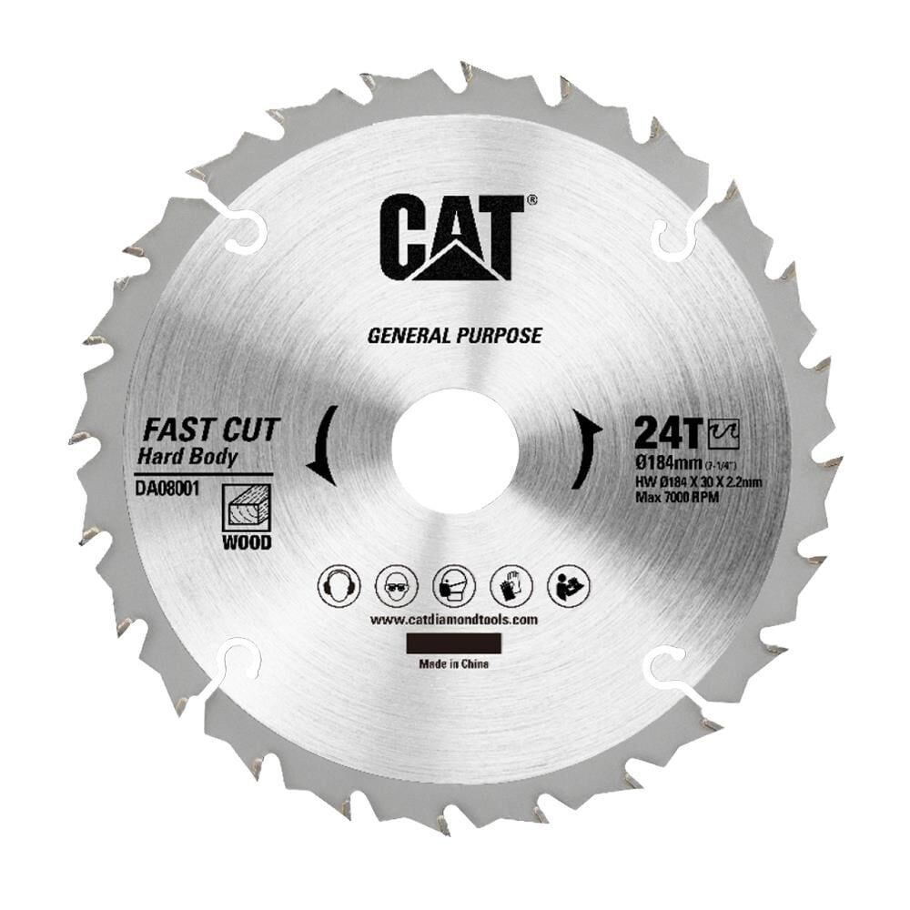 CAT DA08001 184x30mm Ahşap Kesme Elmas, Daire Testere Bıçağı 24 Diş