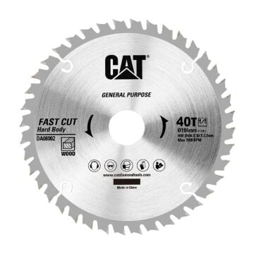 CAT DA08002 184x30mm Ahşap Kesme Elmas, Daire Testere Bıçağı 40 Diş