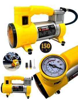 Germany Style NewPRO 12 V Araba Oto Araç Lasti k Şişirme Pompası 150 Psi Metal Gövde  Kompresör