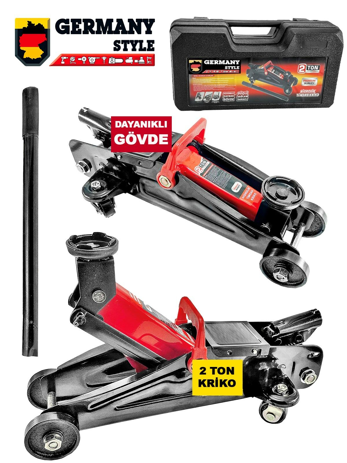 Germany Style PRO5 2 Ton Sızdırmaz Sağlam Dayanıklı Kaynak Gövde Hidrolik Timsah Kriko
