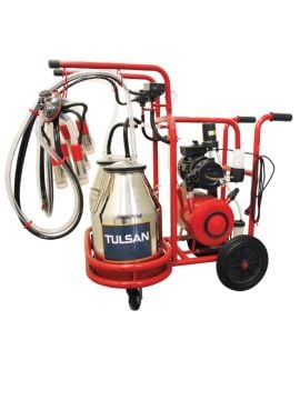 Anadolu Strong Klasik Tip Çift Sağım Inek Sağma Kuru Pompa Paslanmaz Krom Tek Güğüm 40 L Süt Sağım Makinesi