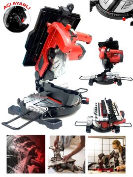 Germany Style 1200 Watt Pro 210 mm Bakır Sargı Alttan Üstten Tablalı Tezgah Üstü Gönye Kesme Makinesi