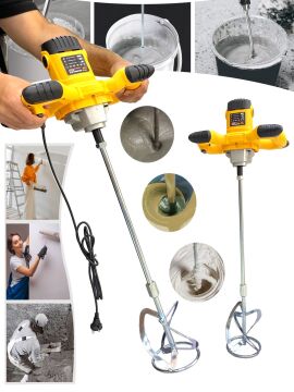 Germany Style 8015 1800 Watt Bakır Sargı Devir Ayarlı Elektrikli Alçı Boya Ve Harç Karıştırıcı Mikser