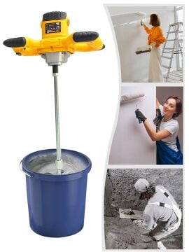 Germany Style 8015 1800 Watt Bakır Sargı Devir Ayarlı Elektrikli Alçı Boya Ve Harç Karıştırıcı Mikser