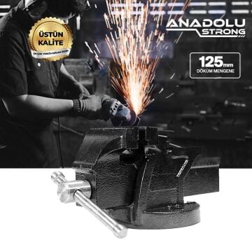Anadolu Strong 125mm 5'' Dövme Çelik Sabit Tezgah Masa Mengenesi