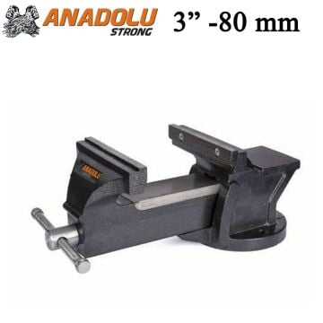 Anadolu Strong 80mm 3'' Dövme Çelik Sabit Tezgah Masa Mengenesi