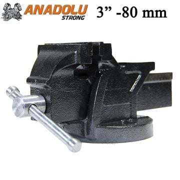 Anadolu Strong 80mm 3'' Dövme Çelik Sabit Tezgah Masa Mengenesi