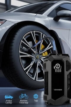Venandin AirgonPro Kablosuz Akü Takviye & LED'Li Hava Kompresör Cihazı