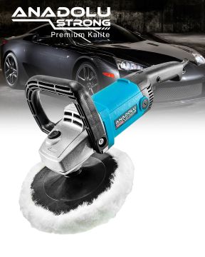 Anadolu Strong ANS1094 Profesyonel Devir Ayarlı 180mm 6 Kademeli Polisaj Makinesi Hediyeli Set