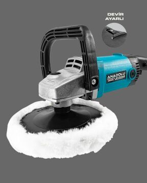 Anadolu Strong ANS1094 Profesyonel Devir Ayarlı 180mm 6 Kademeli Polisaj Makinesi Hediyeli Set