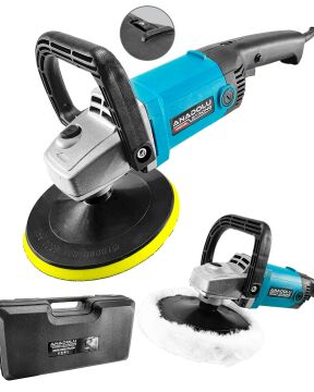 Anadolu Strong ANS1094 Profesyonel Devir Ayarlı 180mm 6 Kademeli Polisaj Makinesi Hediyeli Set