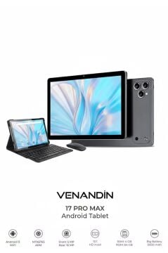 Venandin 17 Pro Max 10.1 İnç Tablet 4GB RAM 64GB Android 13 Gri