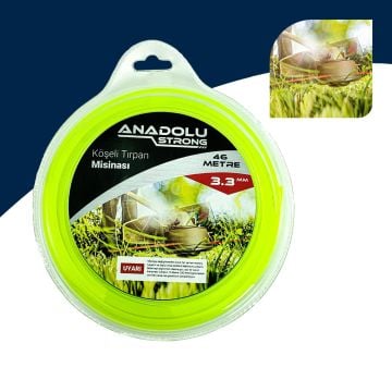 Anadolustrong 3 Adet 3.3 mm 6 köşeli Misina 46 Metre Altıgen Tırpan Misinası Ücretsiz Kargo