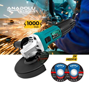 Anadolustrong ANS1034  Profesyonel Taşlama Makinası 2 Adet Kesme Diski Hediyeli