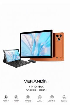 Venandin 17 Pro Max 10.1 İnç Tablet 4GB RAM 64GB Android 13 Turuncu