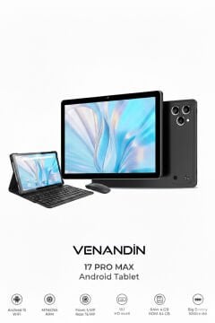 Venandin 17 Pro Max 10.1 İnç Tablet 4GB RAM 64GB Android 13 Siyah