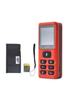 DAWREEK TECH MESAFE ÖLÇER E40 RED 80 Metre Dijital El Tipi Mesafe Ölçüm Cihazı Kırmızı
