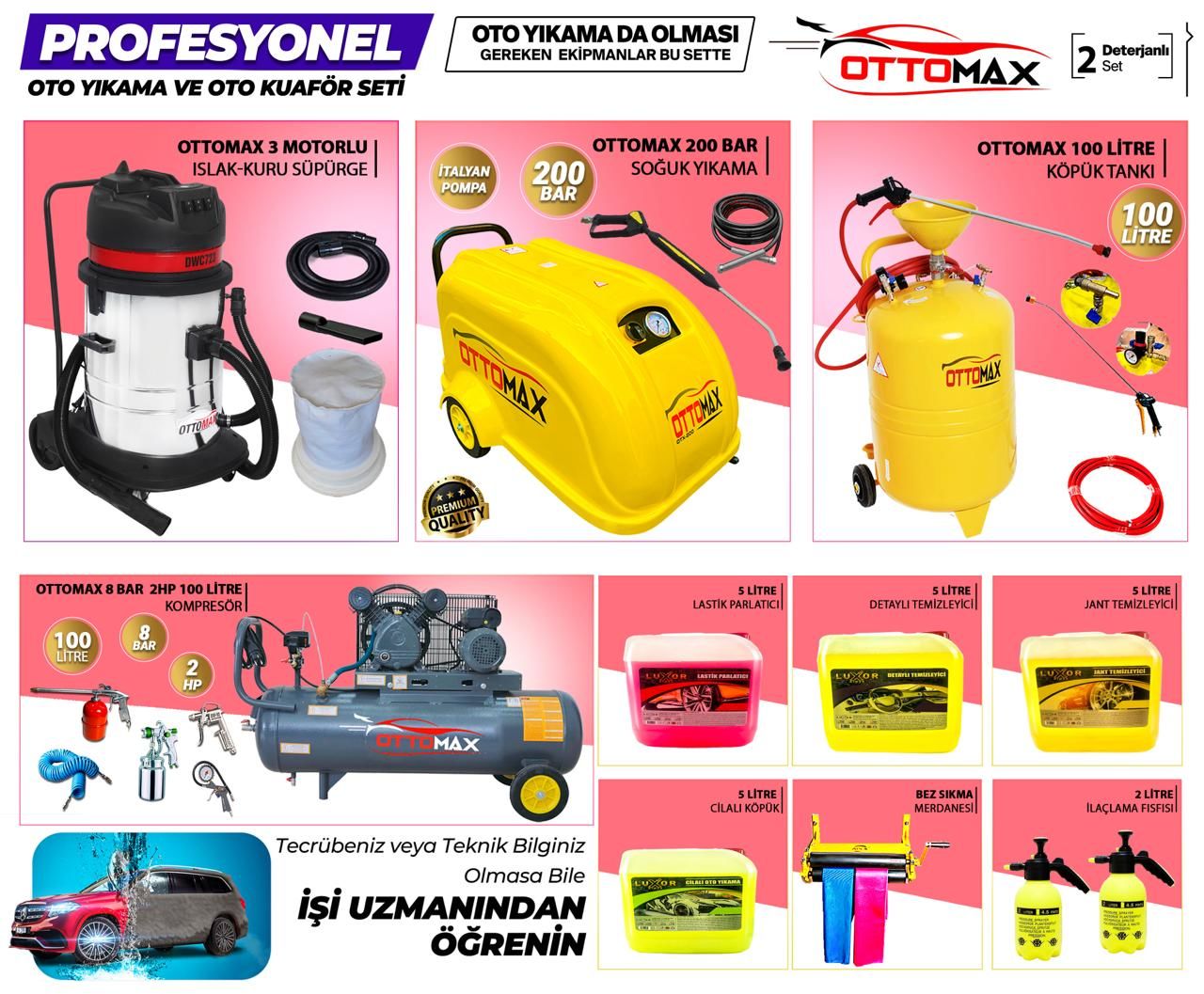 Ottomax Profesyonel Oto Yıkama Seti Deterjanlı Set-2