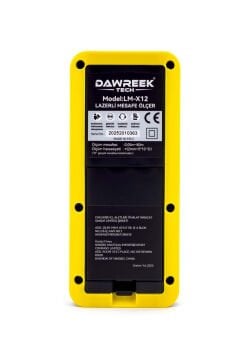 DAWREEK TECH MESAFE ÖLÇER E40 YELLOW 80 Metre Dijital El Tipi Mesafe Ölçüm Cihazı Sarı