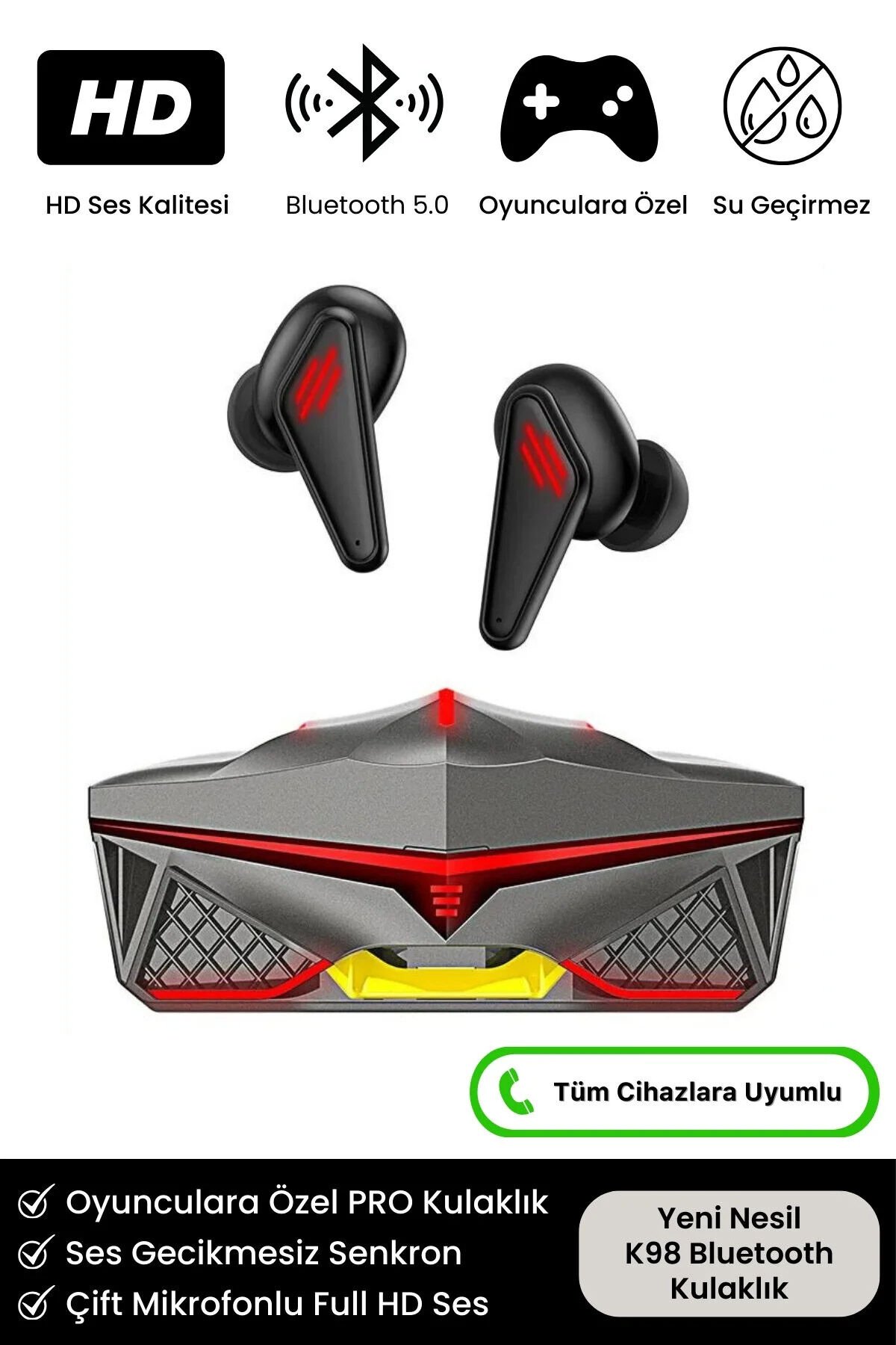 Torima K98 Rgb Led'li Gamer Bluetooth 5.0 Kablosuz Kulaklık