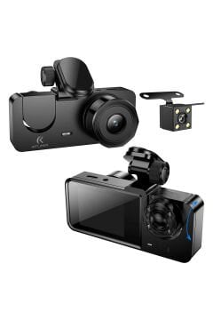 Katjmer Wi-Fi 3 Kameralı Full HD Araç İçi Güvenlik Kamerası – (Ön, İç ve Arka Kayıt)
