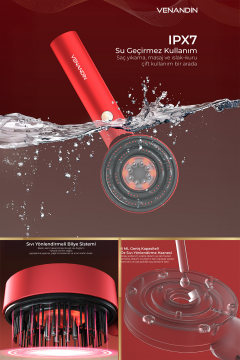 Venandin Luniva Titreşimli Masaj Tarağı Kırmızı