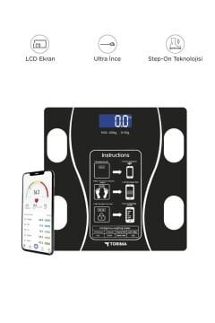 Torima Bluetooth Akıllı Tartı Dijital Baskül XK-26C Siyah