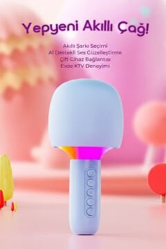 Venandin Glowmic Karaoke Mikrofonu Mavi