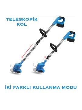 Rowermax İbeltech Pro-S Çift Akülü Şarjlı Kenar Ot Çalı Çim Biçme Kesme Tırpan Makinesi