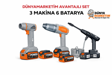 Dünyamarketim Avantajlı Set – 3 Makina 6 Batarya