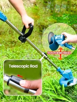 Rowermax İbeltech Pro-S Çift Akülü Şarjlı Kenar Ot Çalı Çim Biçme Kesme Tırpan Makinesi