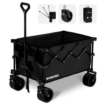 WORKPRO WP285016 100Kg 4 Tekerli Katlanabilir Ağır Hizmet Taşıma Arabası / Plaj Arabası