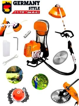 Germany Style GRM99888RPMX Benzinli 2 Zamanlı Sırt Tip Motorlu Tırpan 3 Hp