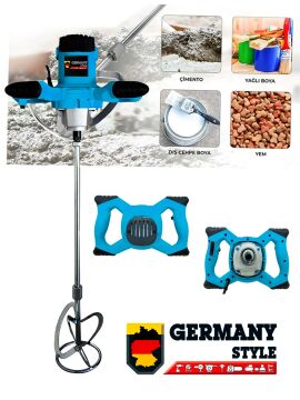 Germany Style 1800W  Elektrikli Devir Ayarlı Alçı Boya Ve Harç Karıştırıcı Mixer