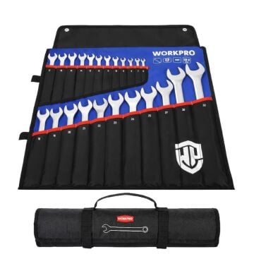 WORKPRO WP202504 6-32mm 23 Parça CR-V Profesyonel Kombine Anahtar Takımı + Bez Taşıma Kılıfı