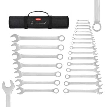 WORKPRO WP202504 6-32mm 23 Parça CR-V Profesyonel Kombine Anahtar Takımı + Bez Taşıma Kılıfı